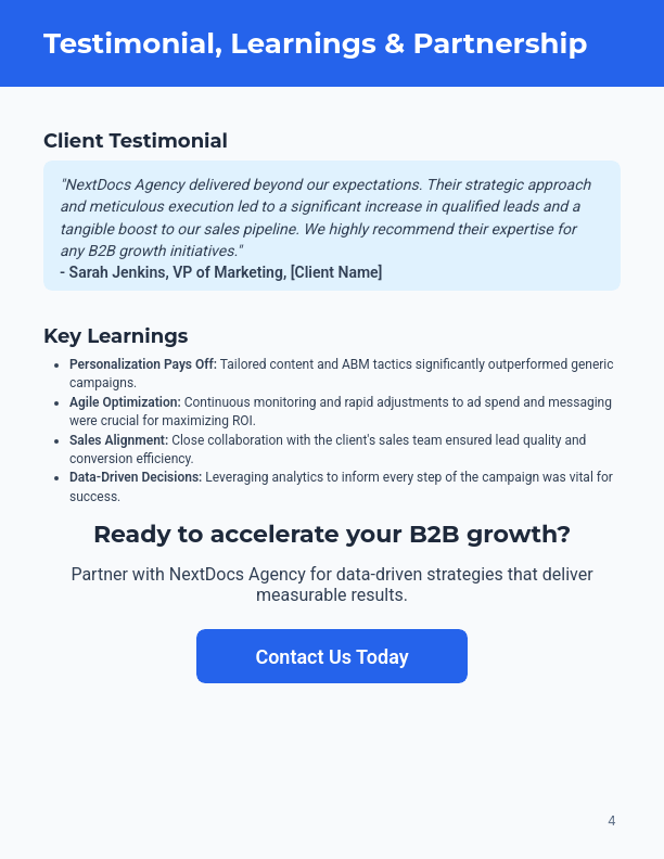 Agency Case Study: B2B Growth Campaign